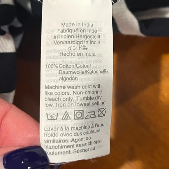 J.Crew navy white stripe tiered cotton midi dress size medium - Picture 7 of 7